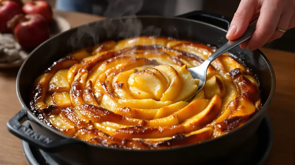 Ce gâteau aux pommes à la poêle deviendra rapidement votre dessert fétiche (facile et rapide)