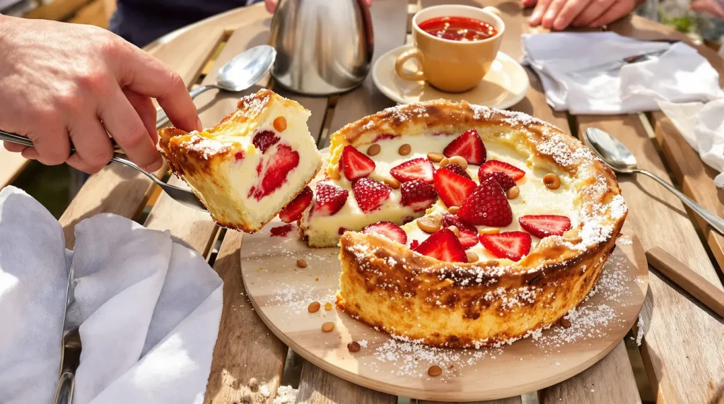 Gâteau aux fraises et à la ricotta - Recette italienne facile - Un déjeuner ensoleillé
