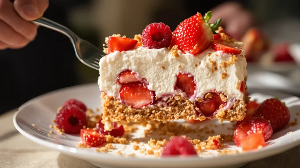 Le biscuit que tout le monde grignote au goûter est la base secrète de l'irrésistible dessert aux fraises sans cuisson