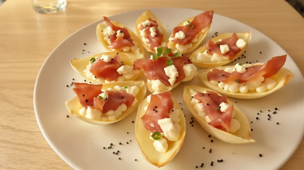 Petites barquettes d’endive au jambon pour un apéritif ultra express