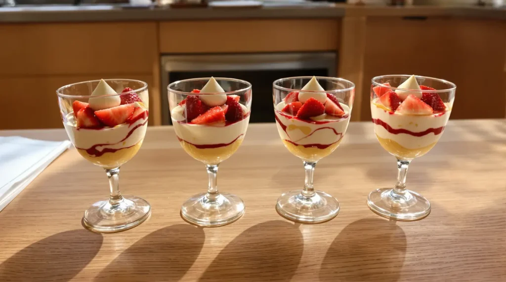 Avec ces verrines fraise-mascarpone et palet breton, tout le monde croit que je les ai achetées chez le pâtissier