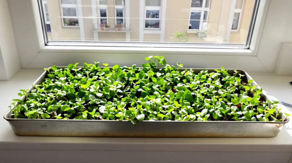 « Depuis ce vieux moule à tarte, je n’achète plus jamais de salade » : mesclun maison tout l’été sur un petit rebord de fenêtre