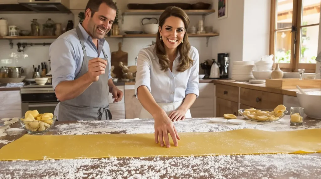 Italie: La princesse Kate conclut sa visite en préparant des pâtes