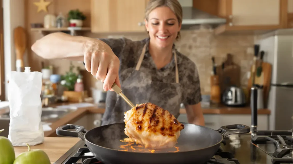 Mes filets de poulet restaient secs malgré la dorure : j'ai arrêté un geste que je faisais depuis 15 ans avant cuisson