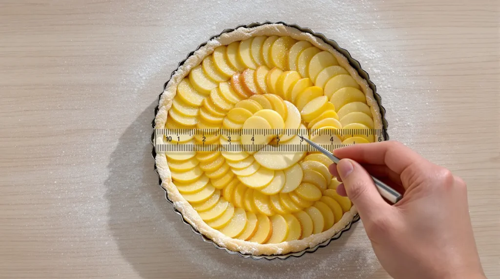 Pour une tarte aux pommes aussi jolie qu'en pâtisserie, il suffit de maîtriser la technique de la règle