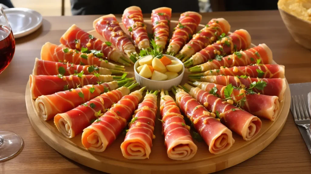 Roulez une tranche de jambon, glissez cette garniture dedans et regardez vos invités se ruer sur le plateau apéro