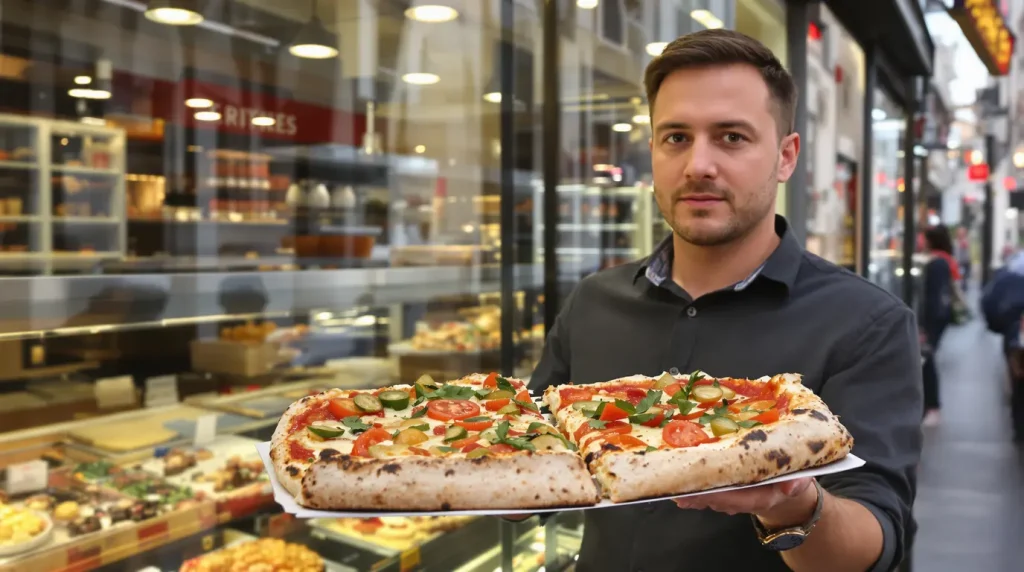 À seulement 50 mètres du canal Saint-Martin, cette pâtisserie artisanale vend des parts de pizza à 6€ et le véritable maritozzo italien